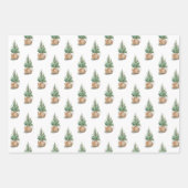 水彩クリスマスフローラマツ ラッピングペーパーシート (正面2)