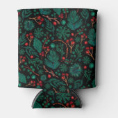 水彩クリスマスフローラルパターン |クーラーボックス 缶クーラー (正面)