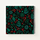 水彩クリスマスフローラルパターン |ノートブック ノートブック (裏面)