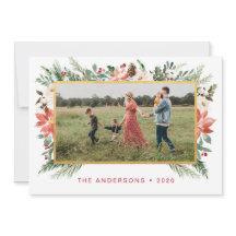 水彩クリスマスフローラ付き/金ゴールド写真