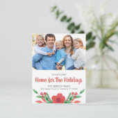 水彩クリスマスフローラ写真新しい住所 シーズンカード (スタンド正面)