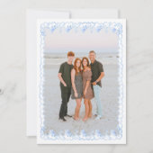 水彩クリスマスブルーグランドミレニアルフローラ シーズンカード (正面)