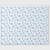 水彩クリスマスブルーストリングライト ラッピングペーパー (フラット)