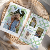 水彩クリスマスブルーボウガーランド写真 シーズンカード