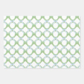 水彩クリスマスブルーボウガーランド ラッピングペーパーシート (正面2)