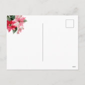 水彩クリスマスプエルセッティアデザイン シーズンポストカード (裏面)