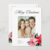 水彩クリスマスプルメリアデザイン シーズンポストカード (正面/裏面)