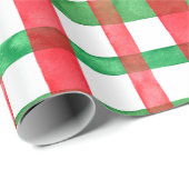 水彩クリスマスプレイド ラッピングペーパー (ロールコーナー)