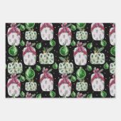 水彩クリスマスプレゼントとオーナメント ラッピングペーパーシート (正面)