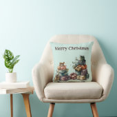 水彩クリスマスプレゼント クッション (椅子)