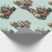 水彩クリスマスプレゼント ラッピングペーパー (角)