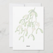 水彩クリスマスベリーの枝緑 シーズンカード (裏面)