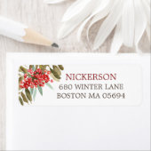 水彩クリスマスベリー差出人住所 ラベル (インサイチュ)