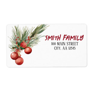 水彩クリスマスベリー ラベル
