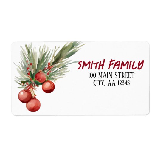 水彩クリスマスベリー ラベル (正面)