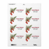 水彩クリスマスベリー ラベル (フルシート)