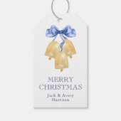 水彩クリスマスベルまたはウェディングベル ギフトタグ (正面)