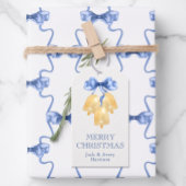 水彩クリスマスベルまたはウェディングベル ギフトタグ