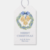 水彩クリスマスベルまたはウェディングベル ギフトタグ (正面)