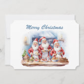 水彩クリスマスベーキングサンタアド文字 シーズンカード (正面)