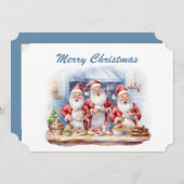 水彩クリスマスベーキングサンタアド文字 シーズンカード (正面/裏面)