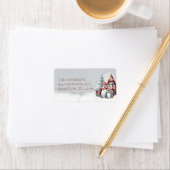 水彩クリスマスペンギンファミリー差出人住所 ラベル (インサイチュ)