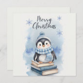 水彩クリスマスペンギン シーズンカード (正面/裏面)
