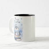 水彩クリスマスペンギン ツートーンマグカップ (正面左)