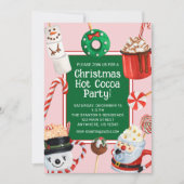 水彩クリスマスホットココアチョコレートパーティー 招待状 (正面)