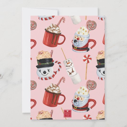 水彩クリスマスホットココアチョコレートパーティー 招待状 (裏面)