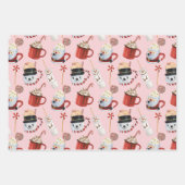 水彩クリスマスホットココアチョコレート ラッピングペーパーシート (正面)