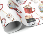 水彩クリスマスホットココアチョコレート ラッピングペーパー (ロールコーナー)