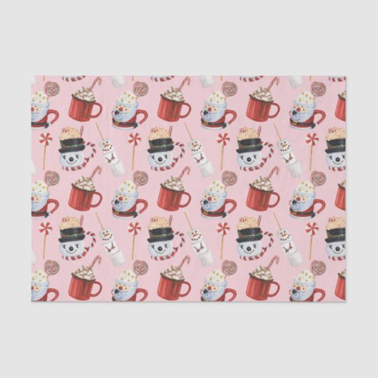 水彩クリスマスホットココアチョコレート 薄葉紙 (正面)