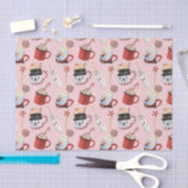 水彩クリスマスホットココアチョコレート 薄葉紙 (クラフト)