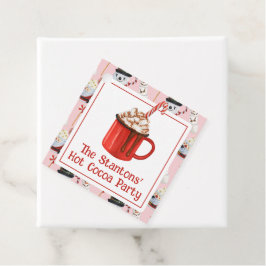 水彩クリスマスホットチョコレートココアパーティー フェイバータグ