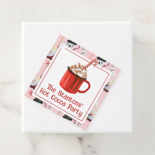 水彩クリスマスホットチョコレートココアパーティー フェイバータグ (インサイチュ)