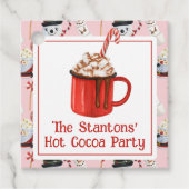 水彩クリスマスホットチョコレートココアパーティー フェイバータグ (正面)
