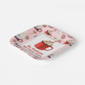 水彩クリスマスホットチョコレートココアパーティー ペーパープレート (傾斜あり)