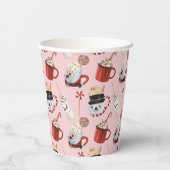 水彩クリスマスホットチョコレートココアパーティー 紙コップ (裏面)