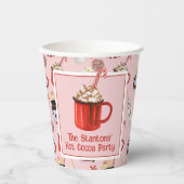 水彩クリスマスホットチョコレートココアパーティー 紙コップ (正面)