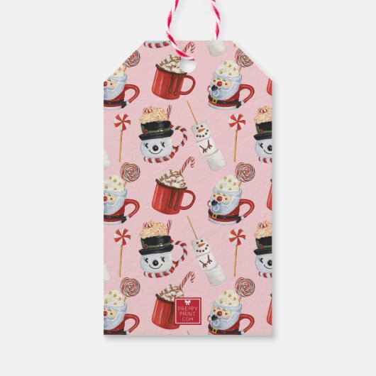 水彩クリスマスホットチョコレートココア ギフトタグ (裏面)