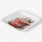 水彩クリスマスホットチョコレート ペーパープレート (傾斜あり)