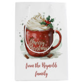 水彩クリスマスホットチョコレート ミディアムペーパーバッグ (正面)