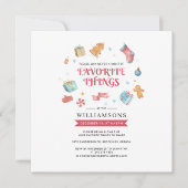 水彩クリスマスホリデーお気に入りのズ 招待状 (正面)