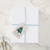 水彩クリスマスホリデーツリーギフトラベル ギフトタグ (より糸付き)