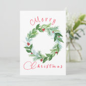 水彩クリスマスホリデーリース オーダーメイド シーズンカード (スタンド正面)