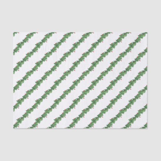 水彩クリスマスホリーガーランド 薄葉紙 (正面)