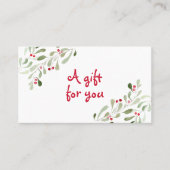 水彩クリスマスホリーギフト券 名刺 (正面)