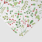 水彩クリスマスホリーベリー葉ズレッドグリーン 薄葉紙 (詳細)