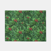 水彩クリスマスホリーベリー ドアマット (正面)